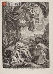 Christ in the Desert (Angels Came and Ministered unto Him). Print-maker Pierre-Jean Mariette Christ in the Desert (Angels Came and Ministered unto Him)