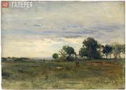 Pokhitonov Ivan. Landscape with Hunters. 1888