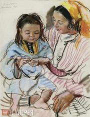 Serebryakova Zinaida. Mother with Child. 1928 Serebryakova Zinaida. Mother with Child. 1928