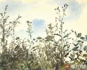 Polenova Yelena. A Thistle against Blue Sky. Olshanka. End of 1870s - early 1880
