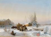 Carrying Ice (Wintertime view of a former wine warehouse on Vassilievsky Island 