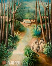 Sacharoff Olga. Landscape with Zebras Sacharoff Olga. Landscape with Zebras