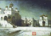 Savrasov Alexei. Sobornaya square in the Moscow Kremlin at night. 1878 Savrasov Alexei. Sobornaya square in the Moscow Kremlin at night. 1878