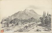 Lermontov Mikhail. View of Beshtau near Zheleznovodsk. 1837