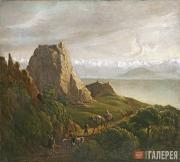 Lermontov Mikhail. View of the Caucasus with Camels. 1837-1838