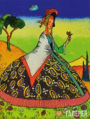 Kandinsky Wassily. Lady with Flower. 1917