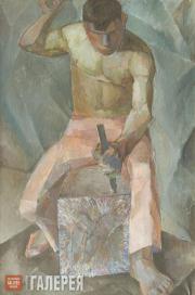 Unknown artist of the 20th century (Yu.Vasnetsov? 1900-1973). A Stonemason. 1926