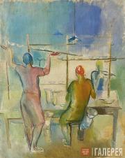 Unknown artist of the 20th century. At a Factory. 1920s