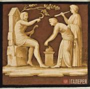 Unknown artist of the early 19th century. Corner of plafond framing in room 6 
