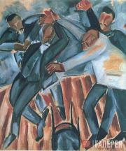 Larionov Mikhail. Quarrel in a tavern. 1911