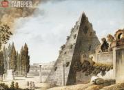 Anonymous. View of the Pyramid of Caio Cestio. End of 18th century