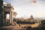 Unknkown painter, 19th century. St Trinity Square in Rome