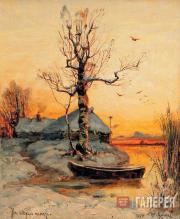 Klever Iuly. Hut on the Edge of a Lake in Winter. 1891
