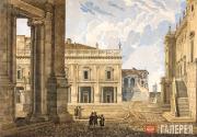 LEBEDEV (Initials unknown). View of the Capitol in Rome. 1850s