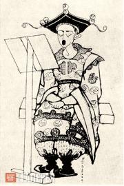 Plevako N. Caricature of Georgy Pozemkovsky as the Fisherman in “The Nghtingale”
