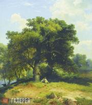 Savrasov Alexei. Landscape with Oak Trees and Shepherd. 1860 Savrasov Alexei. Landscape with Oak Trees and Shepherd. 1860