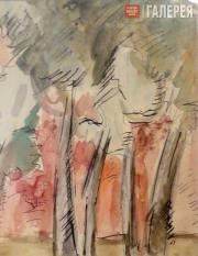 Falk Robert. Sketch for “The Red Houses” painting. 1921