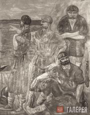 Rukavishnikov Mitrofan. Dockhands Resting. 1913-1920 