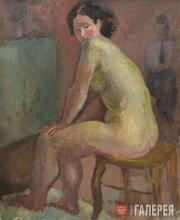 Falk Robert. Female Nude Sitting on a Stool. 1935