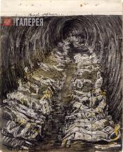 Moore Henry. Study for “Tube Shelter Perspective: The Liverpool Street Extension