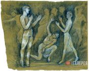 Larionov Mikhail. Vaslav Nijinsky’s Rehearsal of "L’Après-Midi d’un Faune". 1930