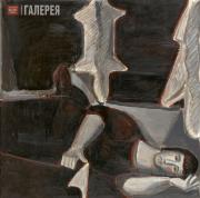 Васнецов Андрей. Лежащая с барсучьими шкурами (Ирина Васнецова). 1970 Васнецов Андрей. Лежащая с барсучьими шкурами (Ирина Васнецова). 1970