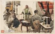 Polenova Yelena. Artists at a “Drawing Evening” at Vasily Polenov’s Home. 1