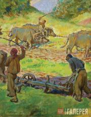 Lanceray Eugene E. Ploughing in Georgia. 1929