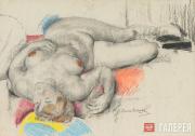 Mashkov Ilya. Reclining Female Model. 1910s