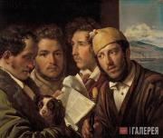 Kiprensky Orest. Newspaper Readers in Naples. 1831