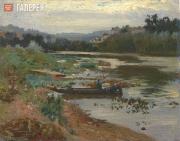 Repin Ilya. Landscape with a Boat. 1875