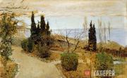 Levitan Isaaс. Small Garden in Yalta. Cypresses. 1886