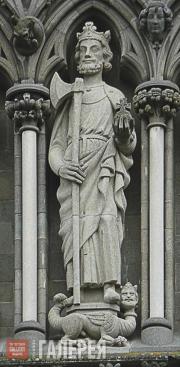 Statue of St. Olav on the West Front of Nidaros Cathedral