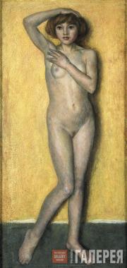 Chernyshev Nikolai. Model Against a Yellow Background. 1924
