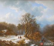 Barend Koekkoek. Winter landscape. 1837