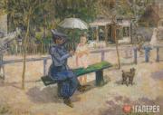 Larionov Mikhail. Woman on a Bench. 1900s