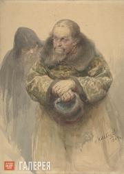 Lebedev Klavdii. Two Russian Men. 1904