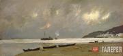 Levitan Isaaс. Grey Day on the Volga. 1890