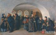 Makovsky Vladimir. The Treasury on Pension Distribution Day. 1876