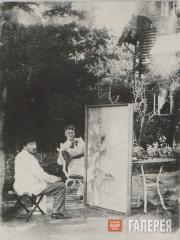 Valentin Serov painting the portrait of Olga Tomara. 1892 Valentin Serov painting the portrait of Olga Tomara. 1892