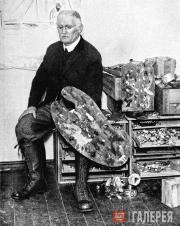 MUNCH IN HIS STUDIO. C. 1930 MUNCH IN HIS STUDIO. C. 1930