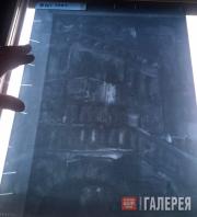 Х-ray image of the right part of the painting (“over keel” X-ray) with a gondolier Х-ray image of the right part of the painting (“over keel” X-ray) with a gondoli