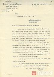 Letter from Karl Wit, Director of the Museum of Decorative and Applied Arts in C