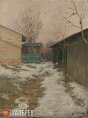 Purvītis Vilhelms. Spring Landscape. A Little Courtyard. Mid-1890s