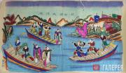 Folk painting “Guan Sheng Captured in the Backwaters of the Lianshan River”. Late 19th-early 20th centuries Folk painting “Guan Sheng Captured in the Backwaters of the Lianshan River”. Lat