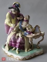 “Knight and Lady at a Dressing Table” sculptural group “Knight and Lady at a Dressing Table” sculptural group