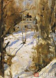 Serov Valentin. Winter in Abramtsevo (a sketch). 1886