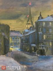 Чернышев Борис. Волхонка ночью. 1947–1948