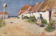 E.A.WALTON. Seaside Cottages with Dovecote. c.1883