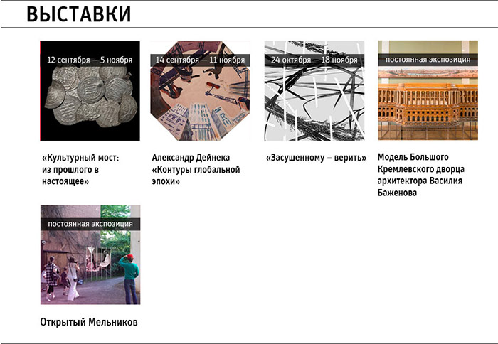 Государственный научно-исследовательский музей архитектуры имени А.В. Щусева, Выставки